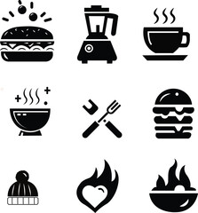 food and drink icons set 