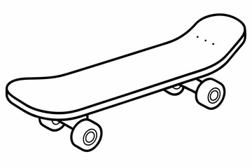 skateboard line art vector, skateboard outline drawing illustration  © Trendy CraftSVG 