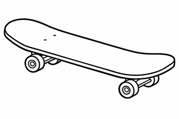 skateboard line art vector, skateboard outline drawing illustration  © Trendy CraftSVG 