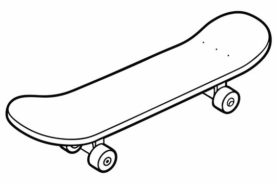 recommend clip art: skateboard line art vector, skateboard outline drawing illustration
                    