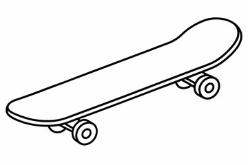 skateboard line art vector, skateboard outline drawing illustration  © Trendy CraftSVG 