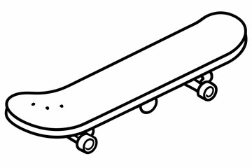 skateboard line art vector, skateboard outline drawing illustration  © Trendy CraftSVG 