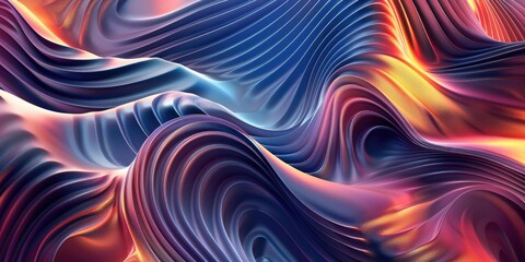 Fototapeta premium Abstract colorful flowing waves.