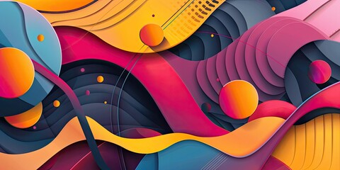 Obraz premium Abstract colorful background with curved shapes.