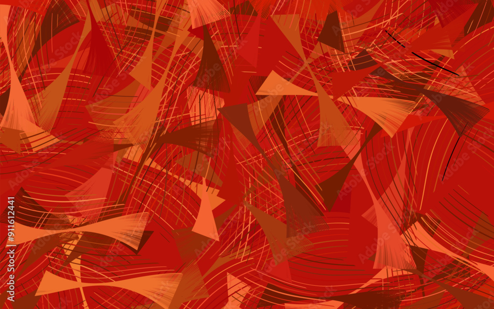 Poster light red vector pattern with curved lines.