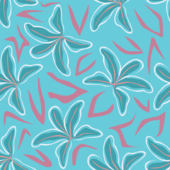 Elegance pink floral stems seamless pattern on a grey background. Vector hand drawn. Artistic, abstract flowers and tiny leaves, buds bells printing. Template for designs, fabric, fashion, textile
