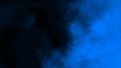 blue fog or smoke on black background.