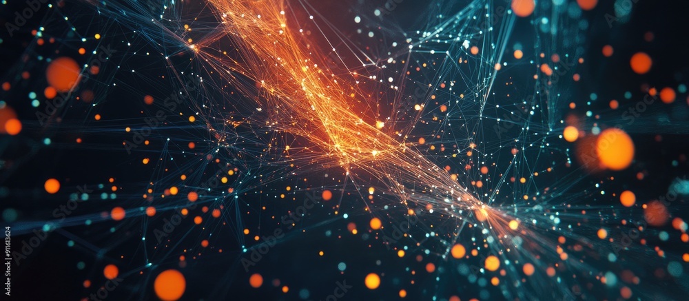 Aufkleber abstract geometric technology and data visualization