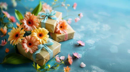 Elegant gifts amidst vivid gerbera daisies