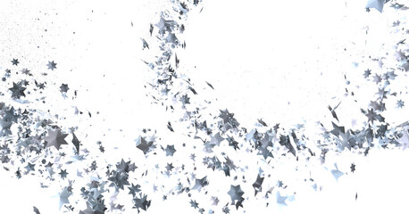 Stellar Christmas Drift: Radiant 3D Illustration Showcasing Descending Holiday Stars in Motion