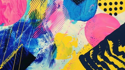 abstract colorful background in risograph style 
