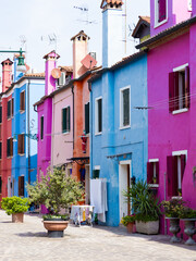 Isola di Burano, Venezia, case colorate