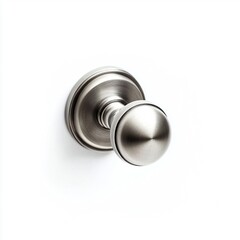 Modern Stainless Steel Door Knob on White Background. Generative ai