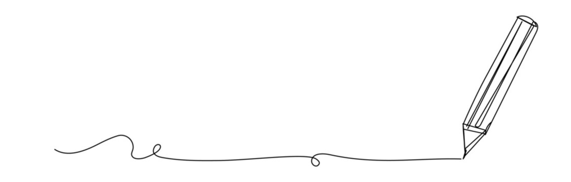 recommend clip art: curvy single line drawing pencil , line art vector illustration, simple line art