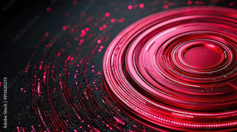 Aufkleber vibrant red circular patterns swirl against a dark background, creating a dynamic visual effect perf