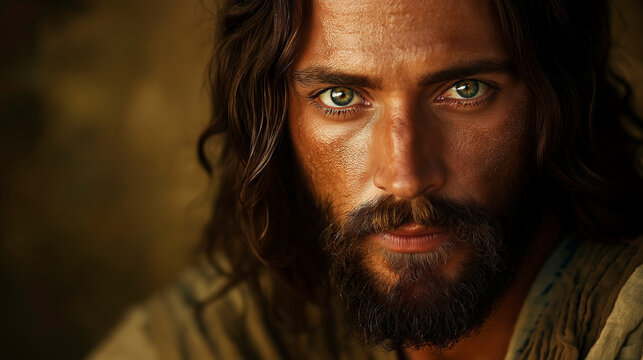 portrait of jesus with thorns on face