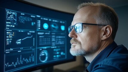 Focused Analyst Working on Data Visualization