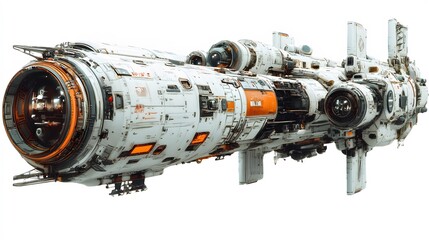 Png space station sticker, 3D rendering, transparent background