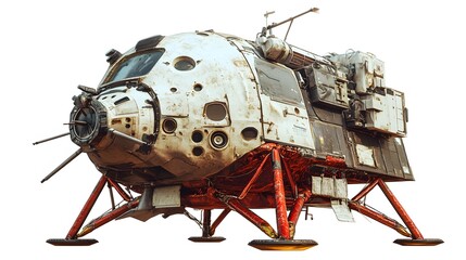 Png lunar module sticker, 3D rendering, transparent background