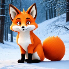 Obraz premium fox in the snow