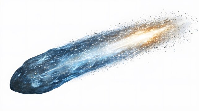 Png comet sticker, 3D rendering, transparent background