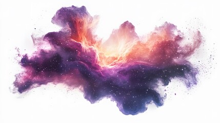 Png galaxy sticker, 3D rendering, transparent background