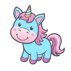 Naklejka premium Unicorn sticker childish adorable magic