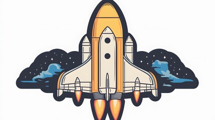 Png space mission patch sticker, 3D rendering, transparent background