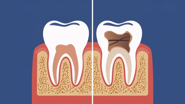 Healthy vs. Cavitated Tooth Comparison.