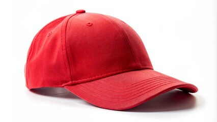 Red Baseball Cap Mockup - Isolated on White Background, Baseball Cap, Red Cap, Cap Mockup, Blank Cap
