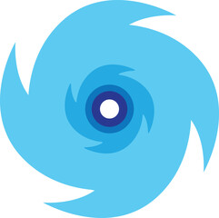 Blue typhoon hurricane cyclone icon.