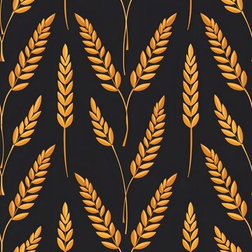 Stylized wheat pattern on a black background, highlighting golden hues.