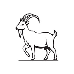 Minimalist Goat Silhouette Artwork vector illustration