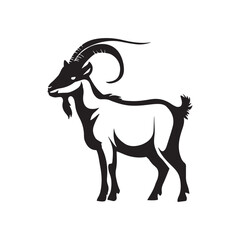 Minimalist Goat Silhouette Artwork vector illustration