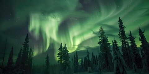 Obraz premium Capturing the captivating beauty of the Aurora Borealis also known as the Northern Lights in all its natural splendor