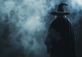 Black ghost with pumpkin.Halloween concept design