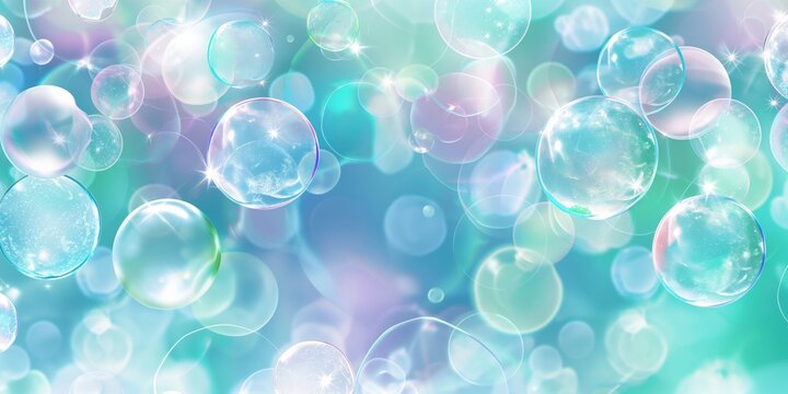 A soft, gentle background featuring bubbles in shades of lavender and teal with a dreamy, microcosmic feel