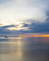 Landscape horizon viewpoint vertical summer shore sea beach nobody wind wave cool holiday look calm big sunset sky twilight evening on day time nature tropical coast beautiful ocean water travel