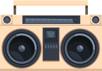 Fototapeta premium Vintage boombox is playing music, with its large speakers and retro design