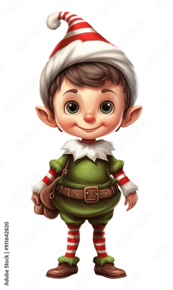 Sticker png christmas elf toy white background representation.