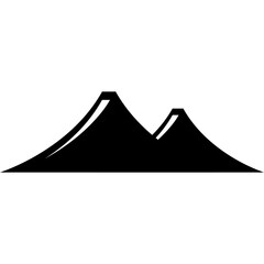 Mountains Silhouette, Rocky Peaks, Mountains Ranges. Vector Icon Stock Illustration