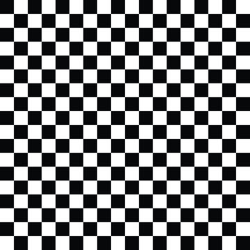 Classic black and white checkerboard pattern with high contrast and geometric design, perfect for backgrounds, textures, and decorative elements. Keywords: pattern, checkerboard, black, white, contras