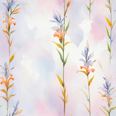 Fototapeta premium seamless watercolor floral primitive wallpaper