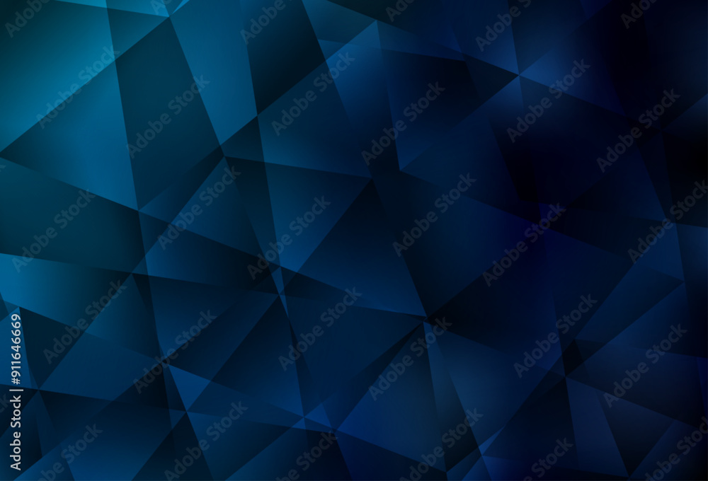 Poster dark blue vector shining triangular backdrop.