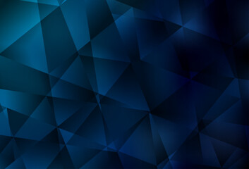 Obraz premium Dark BLUE vector shining triangular backdrop.