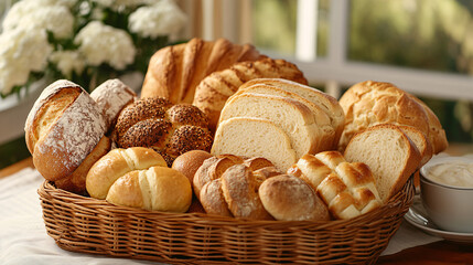 basket of fresh baked bread