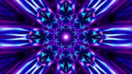 Abstract neon fractal kaleidoscope