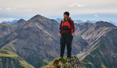 Hiker on top of mountain