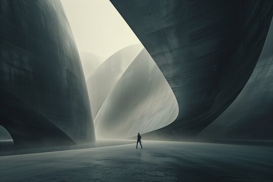 person architecture minimalistic, mental health, abstract psychological concept
