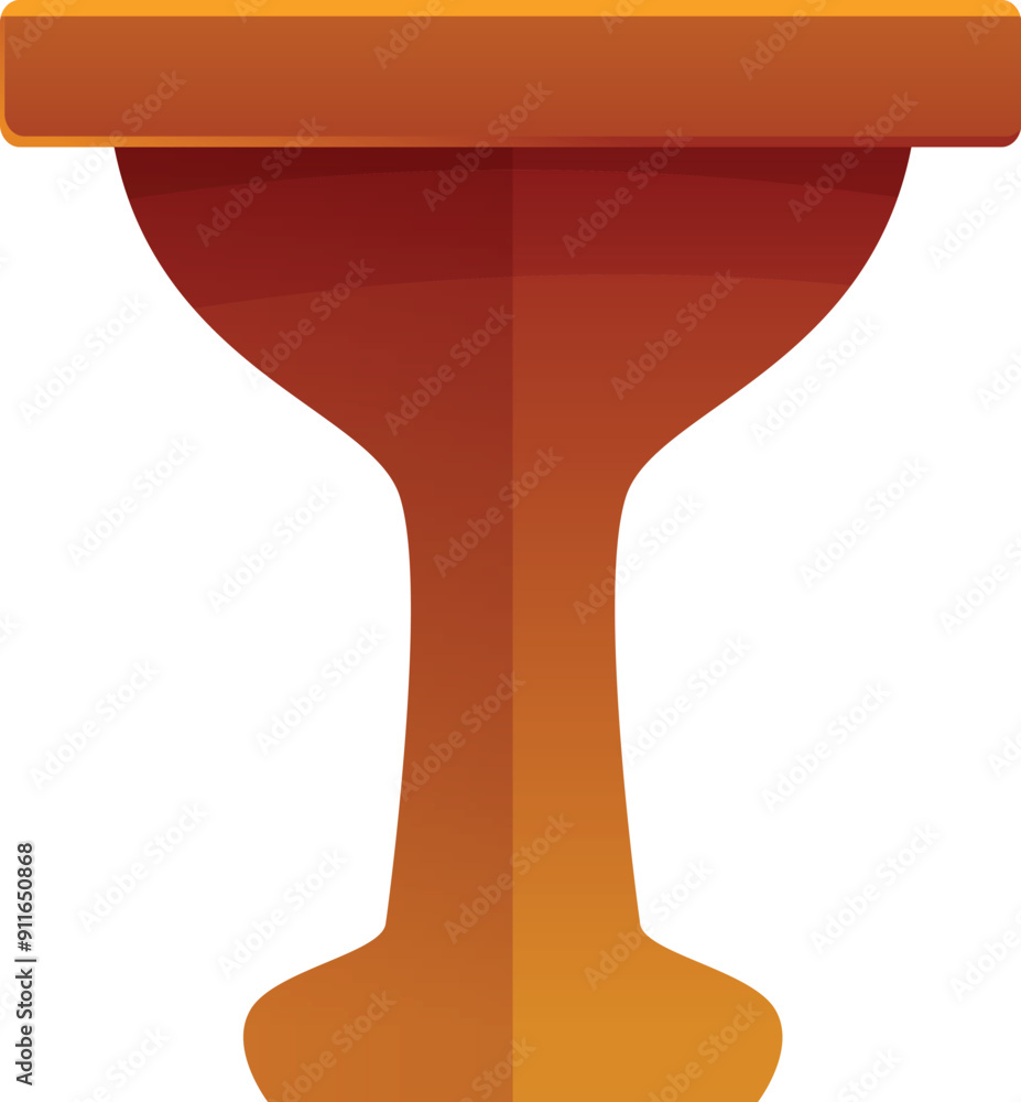 Poster this vector illustration features a simple yet elegant round table with a single, sturdy leg